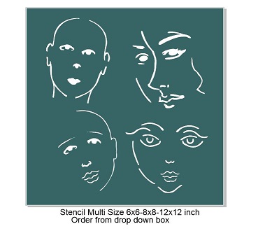 Face Stencil NO 1-Pick your size Min buy 3 of any size